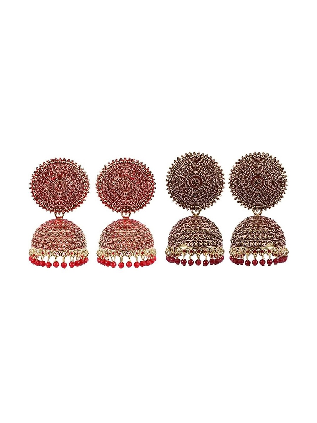 

JMBW INTERNATIONAL Pearls Earrings, Red