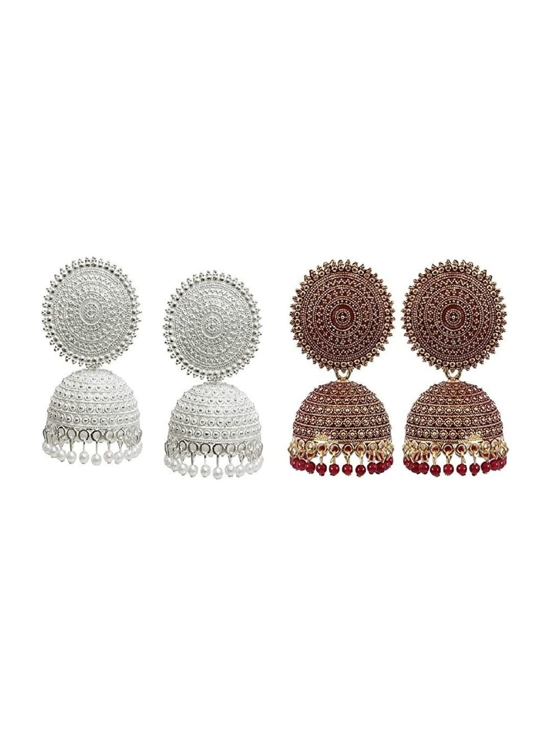 

JMBW INTERNATIONAL Pearls Earrings, Maroon