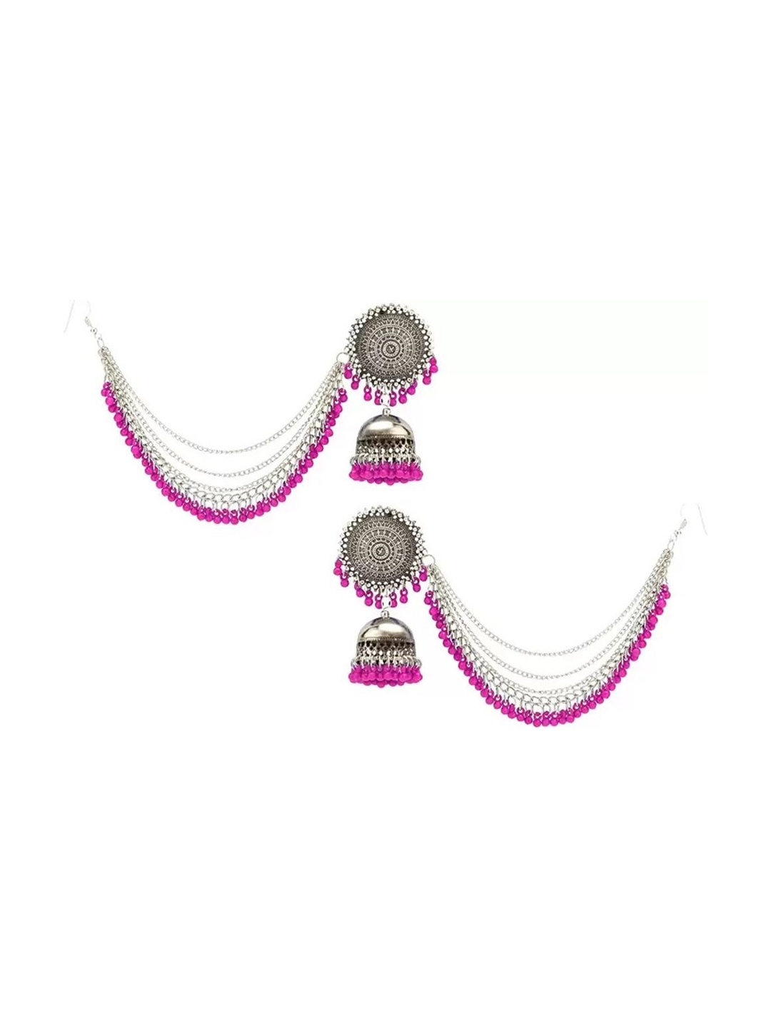 

JMBW INTERNATIONAL Contemporary Jhumkas Earrings, Pink
