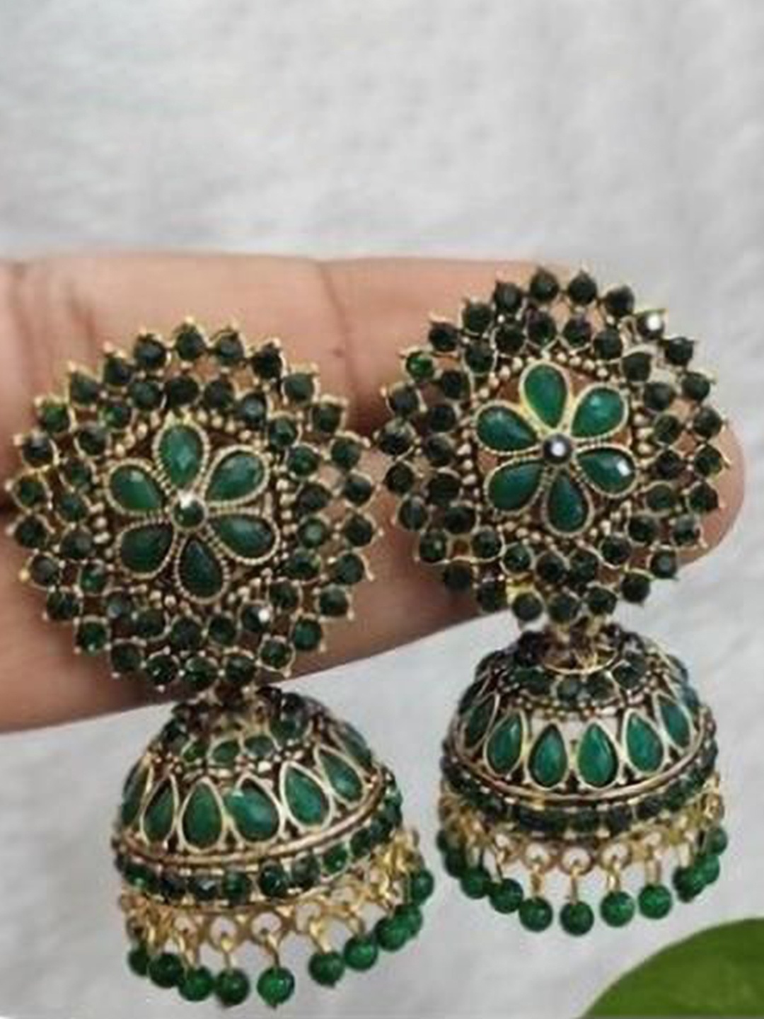 

JMBW INTERNATIONAL Contemporary Jhumkas Earrings, Maroon