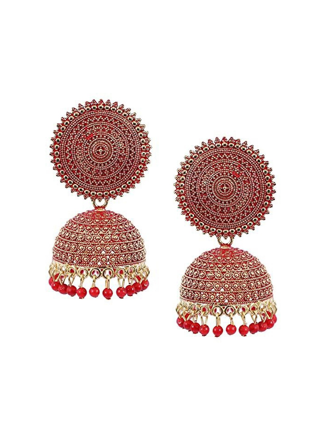 

JMBW INTERNATIONAL Pearls Earrings, Red