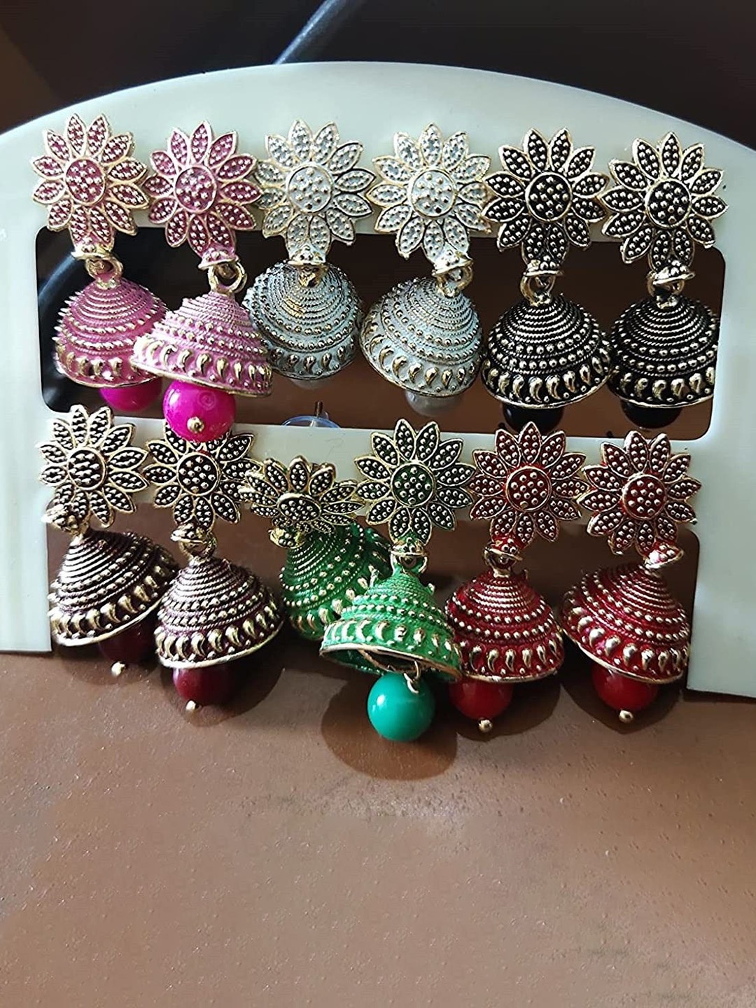 

JMBW INTERNATIONAL Contemporary Jhumkas Earrings, Multi