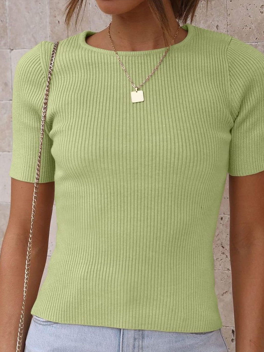 

StyleCast x Revolte Women Round Neck Regular Top, Green