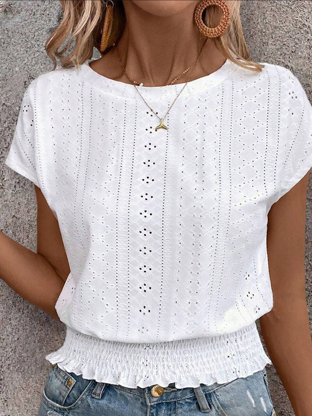

StyleCast x Revolte Women Flutter Sleeve Chiffon Top, White