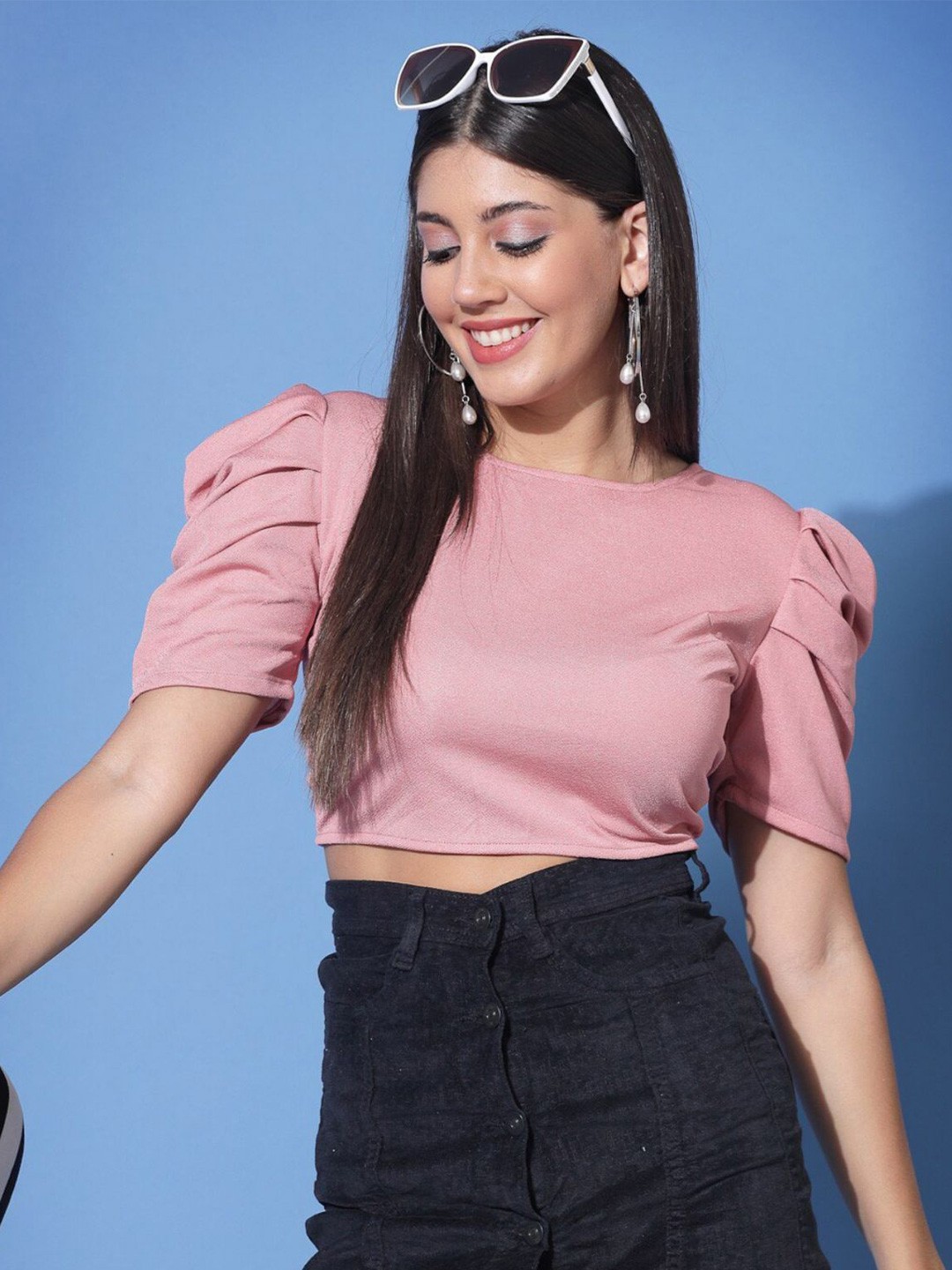 

The Roadster Life Co. Women Back Knot Crop Top, Pink