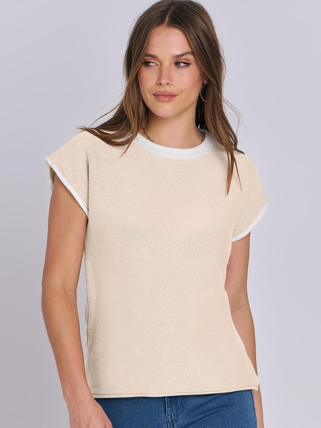 

StyleCast x Revolte Women Solid Regular Top, Beige