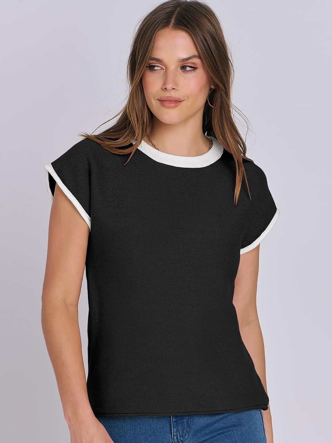 

StyleCast x Revolte Round Neck Regular Top, Black