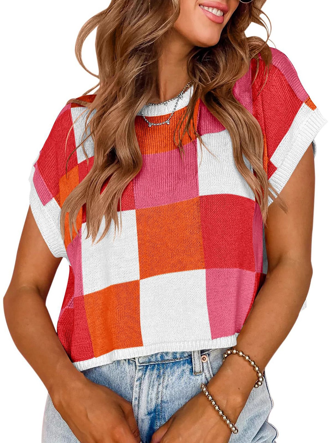 

StyleCast x Revolte Women Colourblocked Regular Top, Red