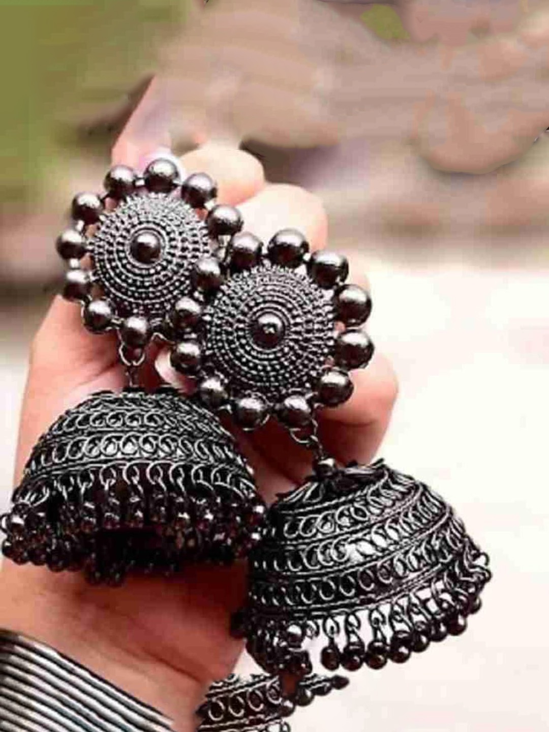 

JMBW INTERNATIONAL Agate Earrings, Black