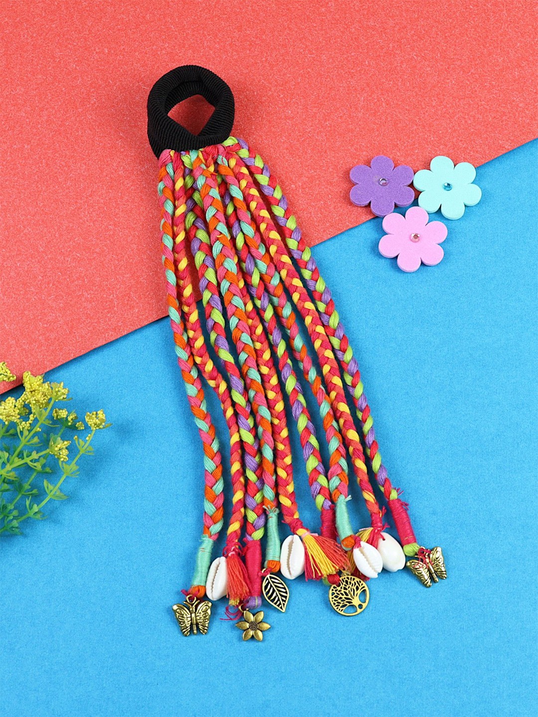 

Asthetika Kids Girls Braided Ponytail Holders, Red