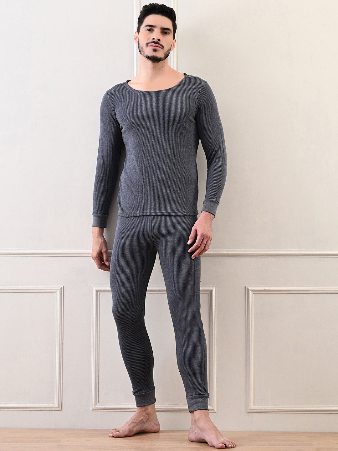 

STARFOX Striped Thermal Set, Navy blue