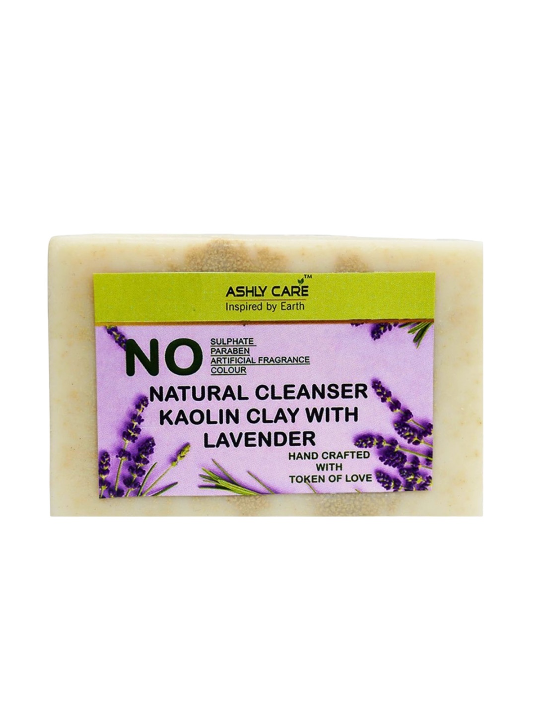 

ASHLY CARE Handmade Kaolin Clay With Lavender Oil Soap - 100 g, Cream