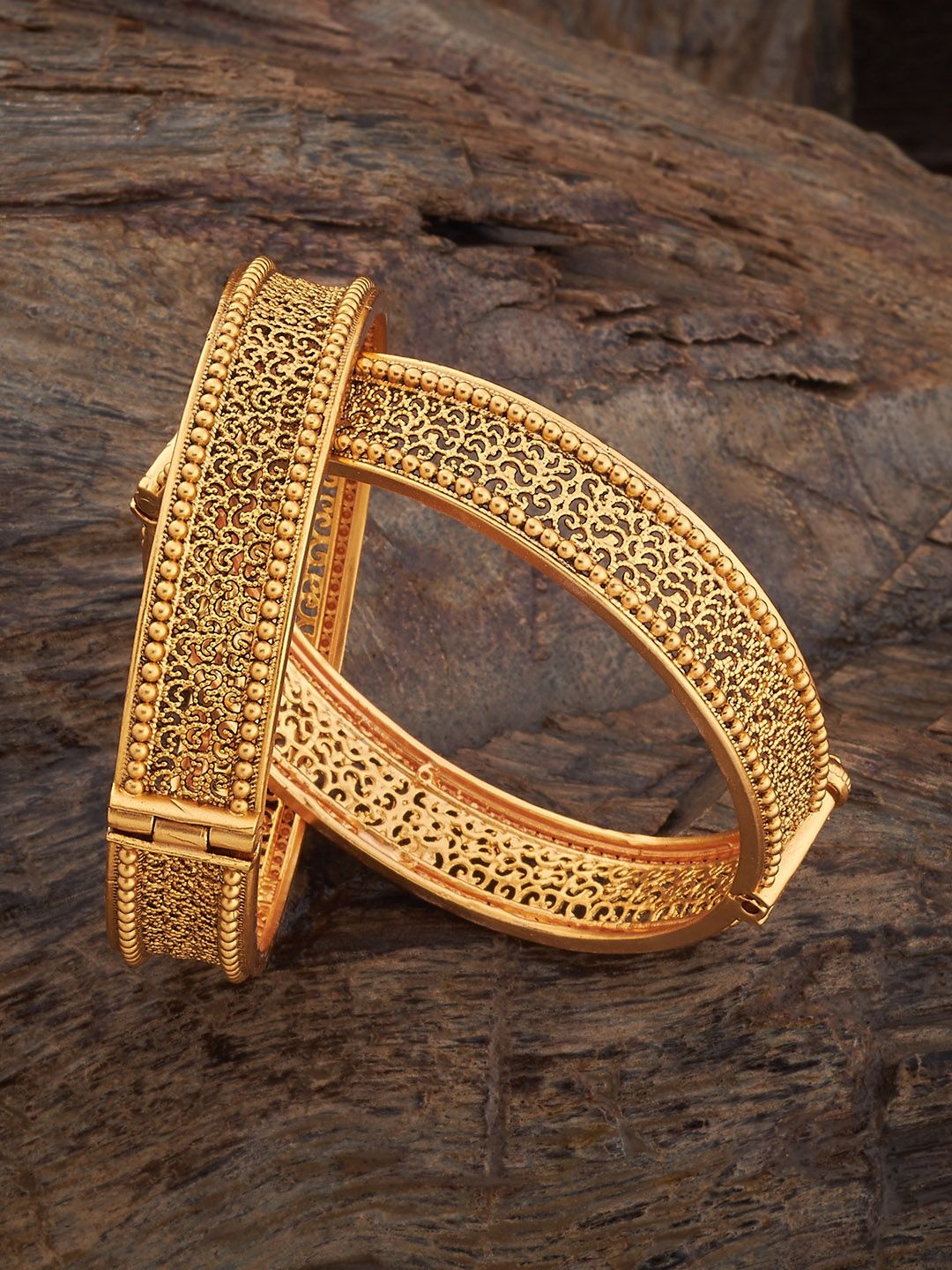 

Kushal's Fashion Jewellery Gold-Plated Handcrafted Set of 2 Bangles