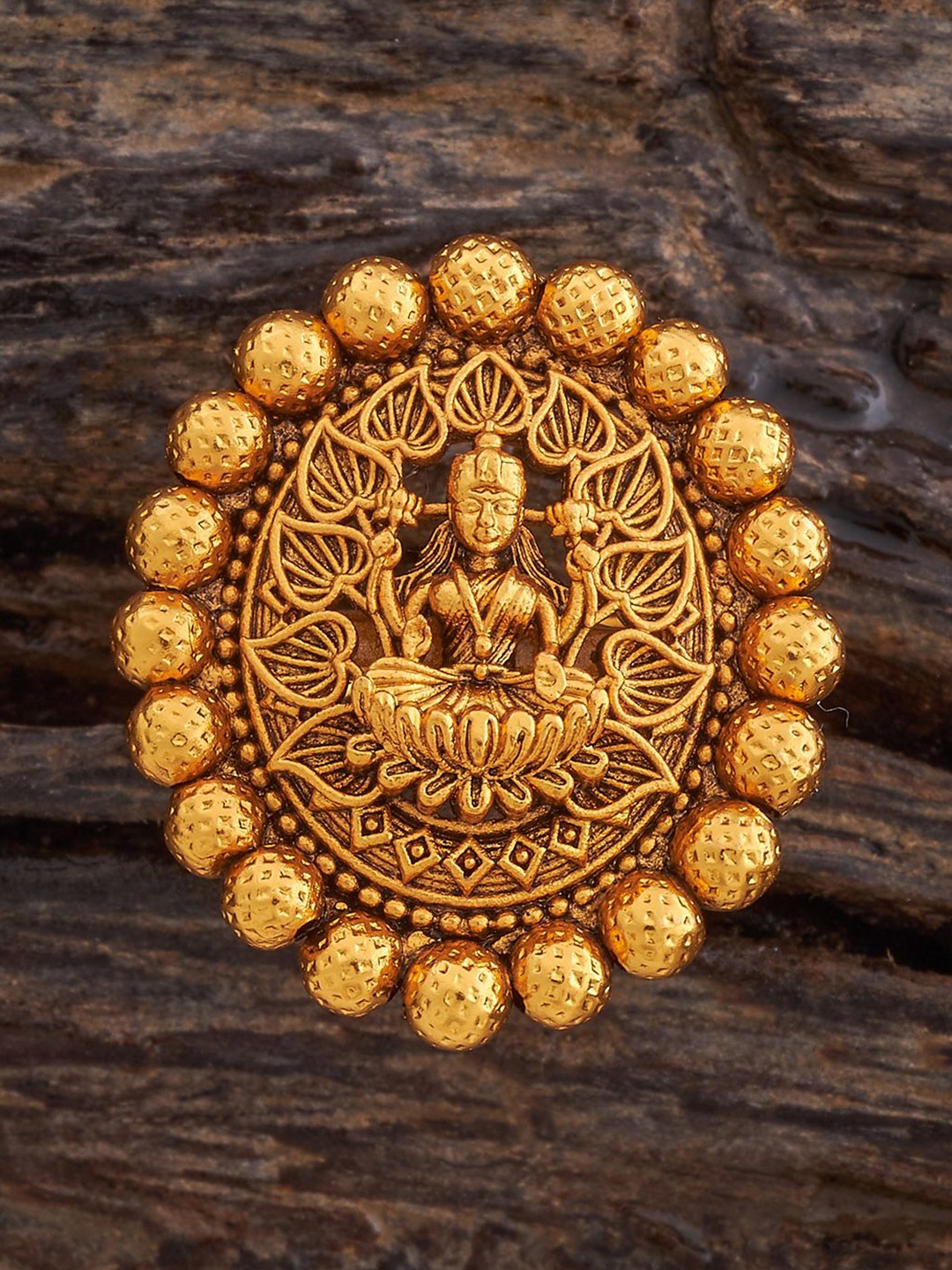 

Kushal's Fashion Jewellery Gold-Plated Ethnic Antique Finger Ring