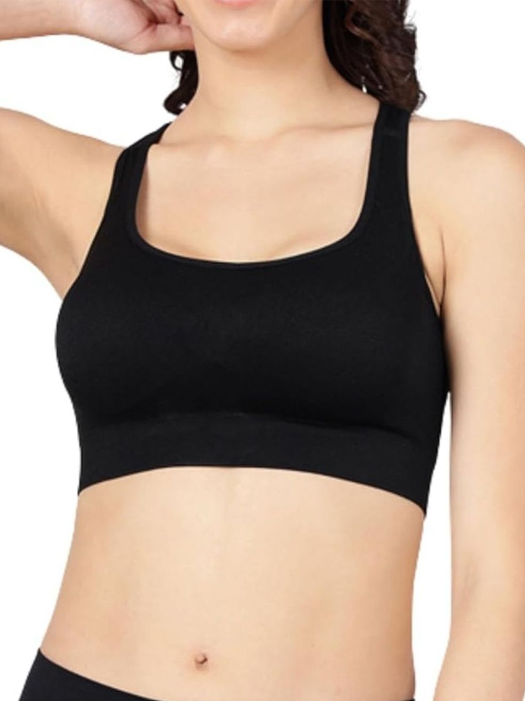 

CareDone Women Full Coverage Black Padded Sports Bra
