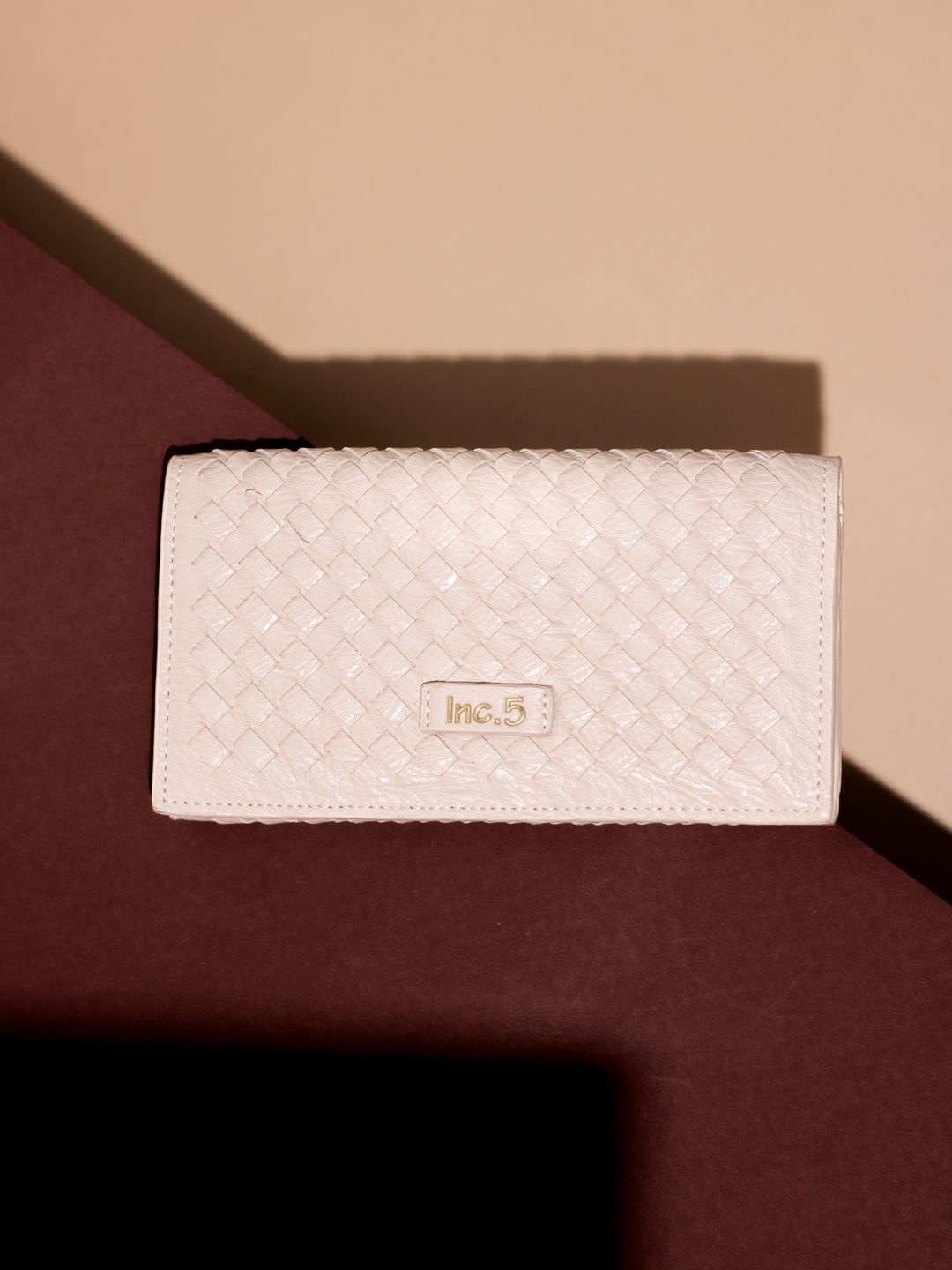 

Inc 5 Women Textured Two Fold Wallet, Cream