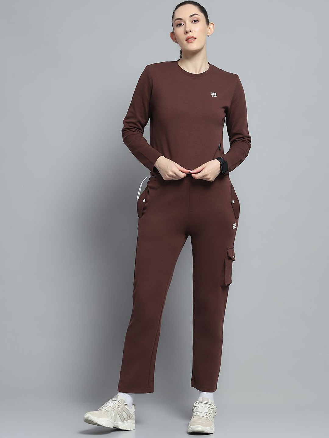 

rock.it Women Mid-Rise Tracksuits, Brown