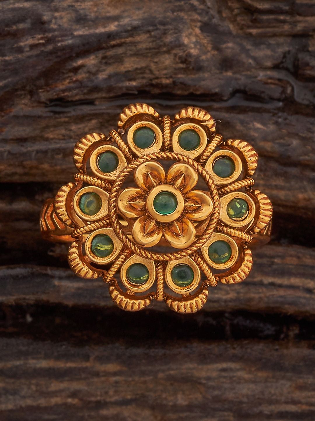 

Kushal's Fashion Jewellery Gold Plated Antique Finger Ring