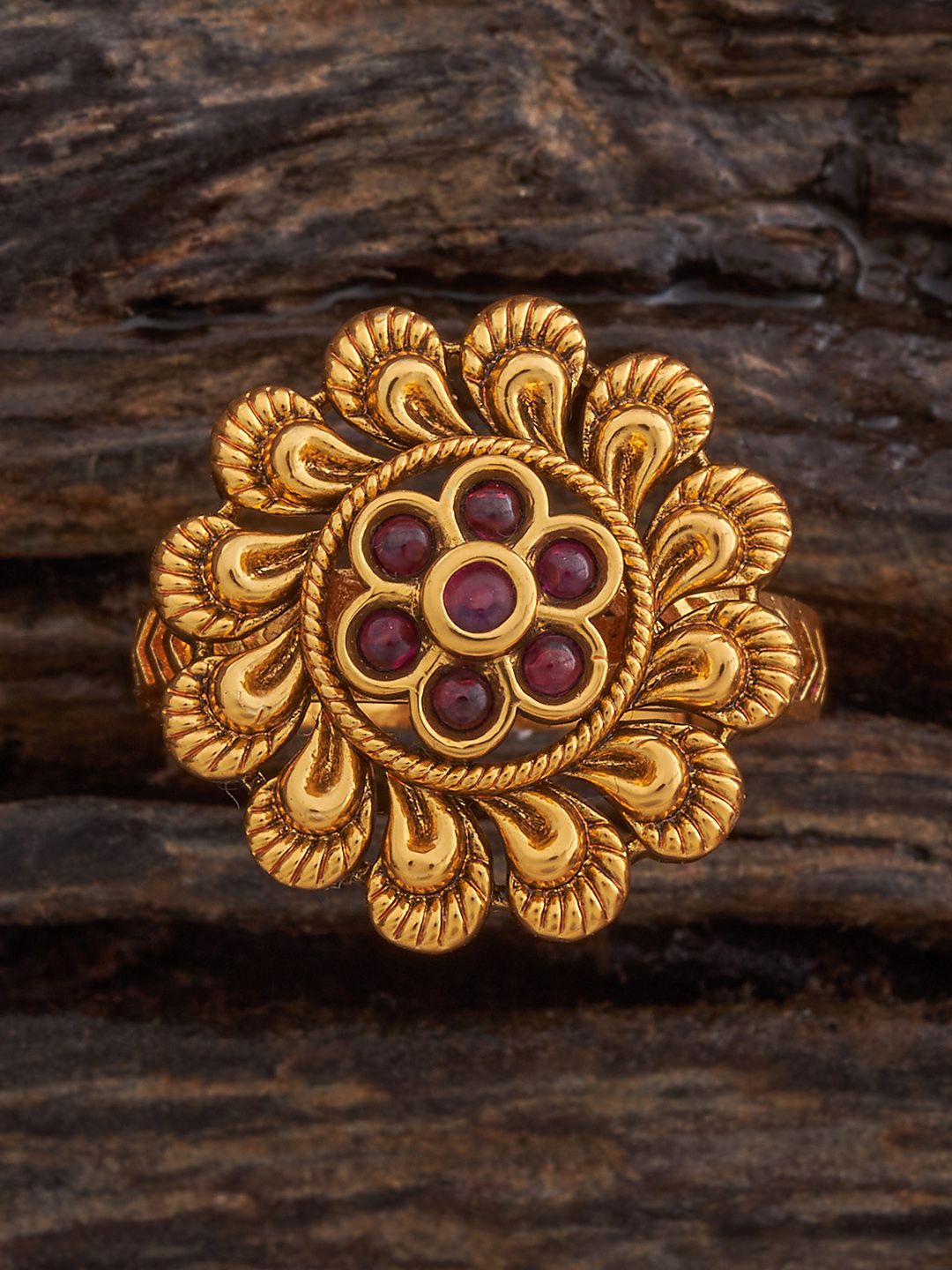 

Kushal's Fashion Jewellery Gold Plated Antique Finger Ring