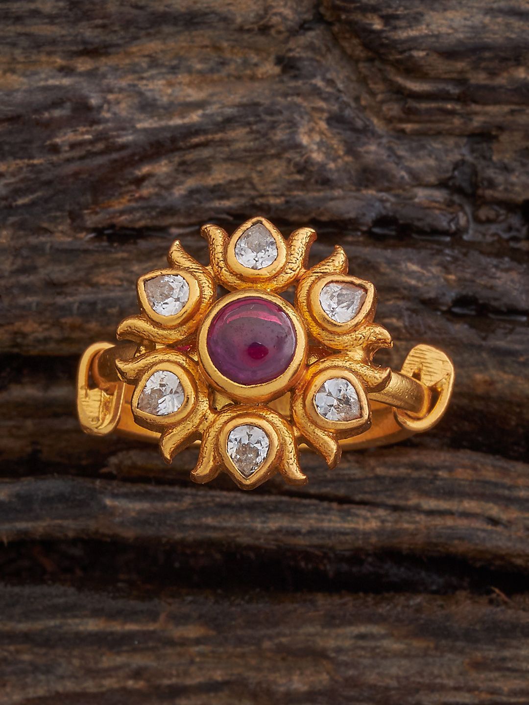 

Kushal's Fashion Jewellery Gold Plated Artificial Stones Studded Finger Ring