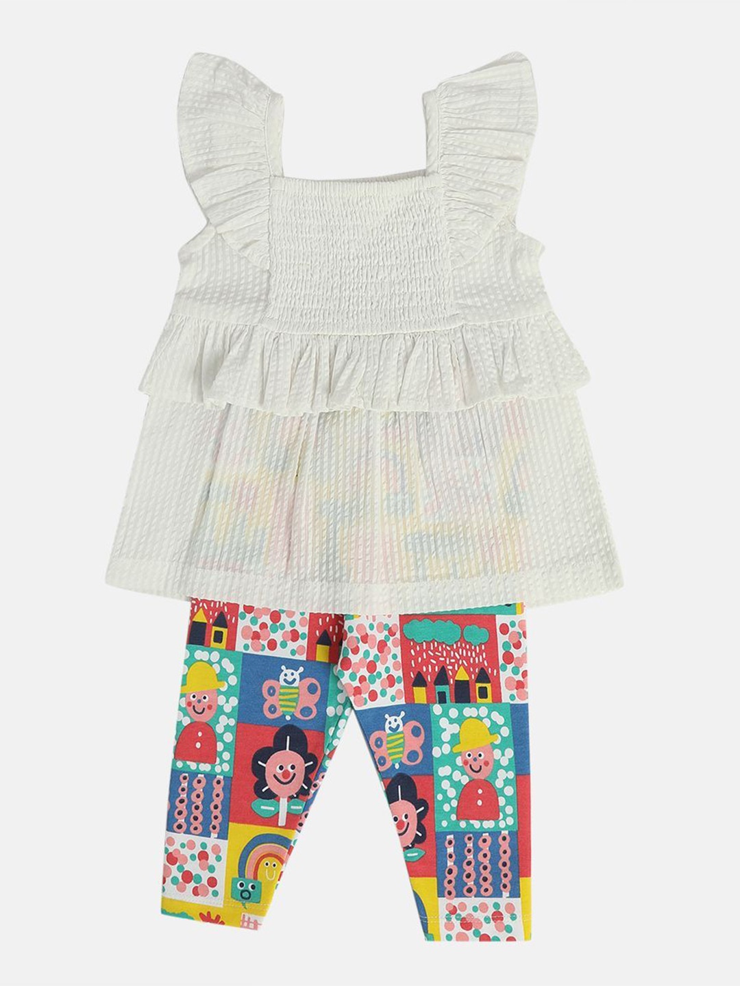

MINI KLUB Girls Top with Leggings, White