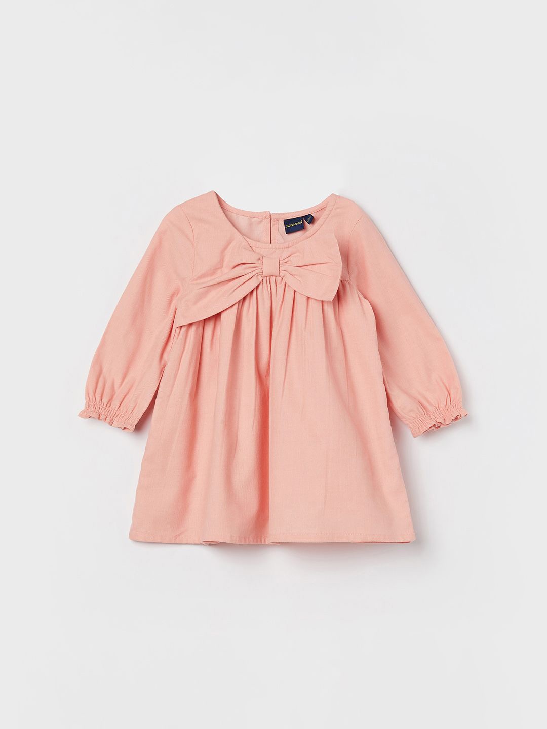 

Juniors by Lifestyle Girls A-Line Cotton Dress With Bow, Peach
