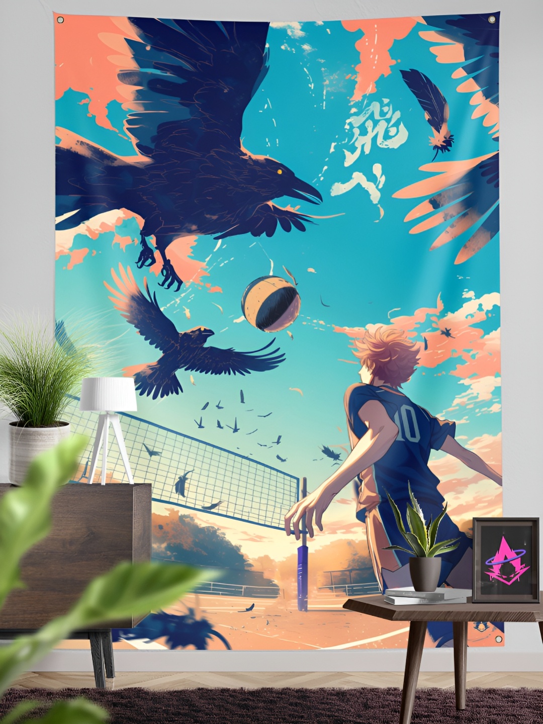 

COMICSENSE Haikyuu Anime Fly High Printed Tapestry - Large, Blue