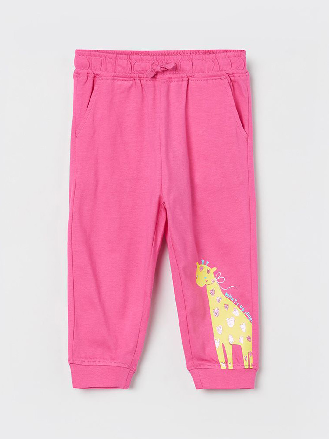 

Juniors by Lifestyle Girls Animal Printed Pure Cotton Joggers, Pink
