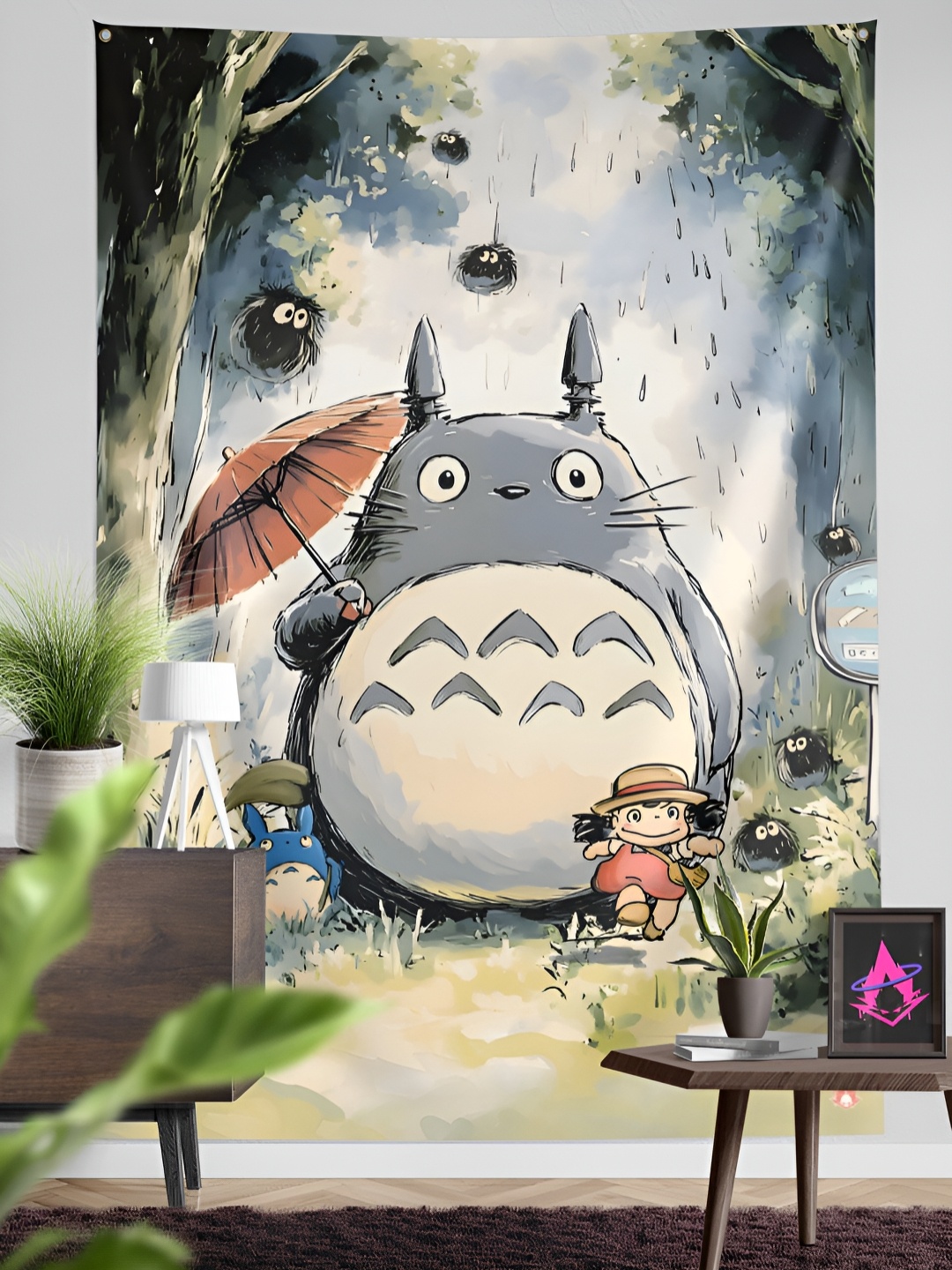 

COMICSENSE My Neighbour Totoro Anime Forest Guardian Printed Tapestry, Green