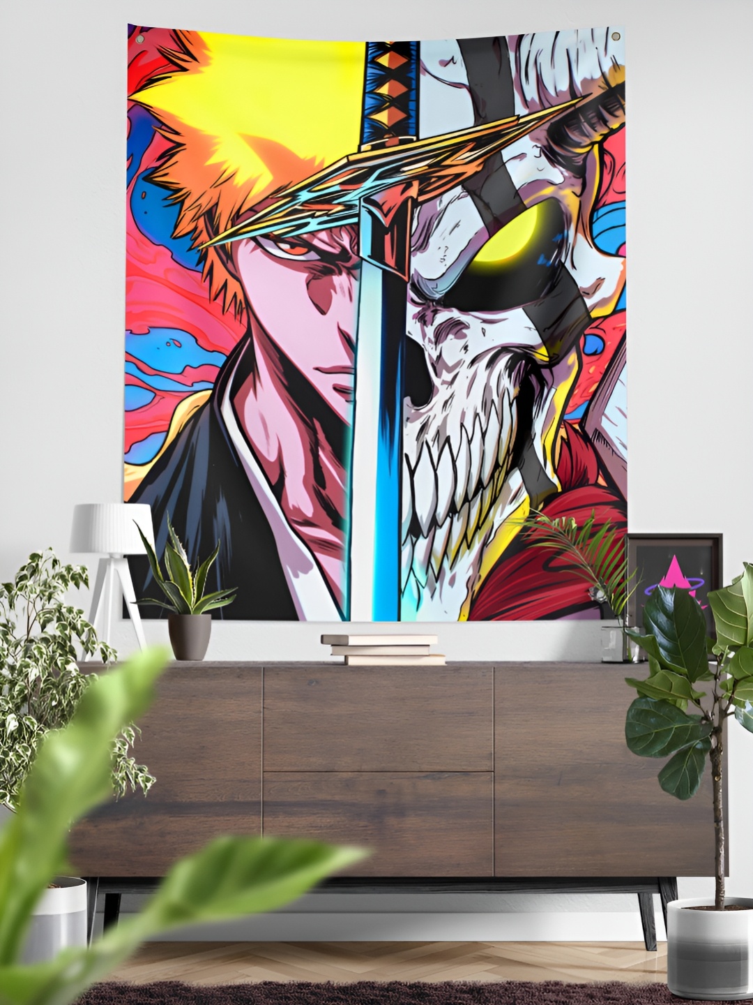 

COMICSENSE Bleach Anime Hollow Printed Tapestry, Red