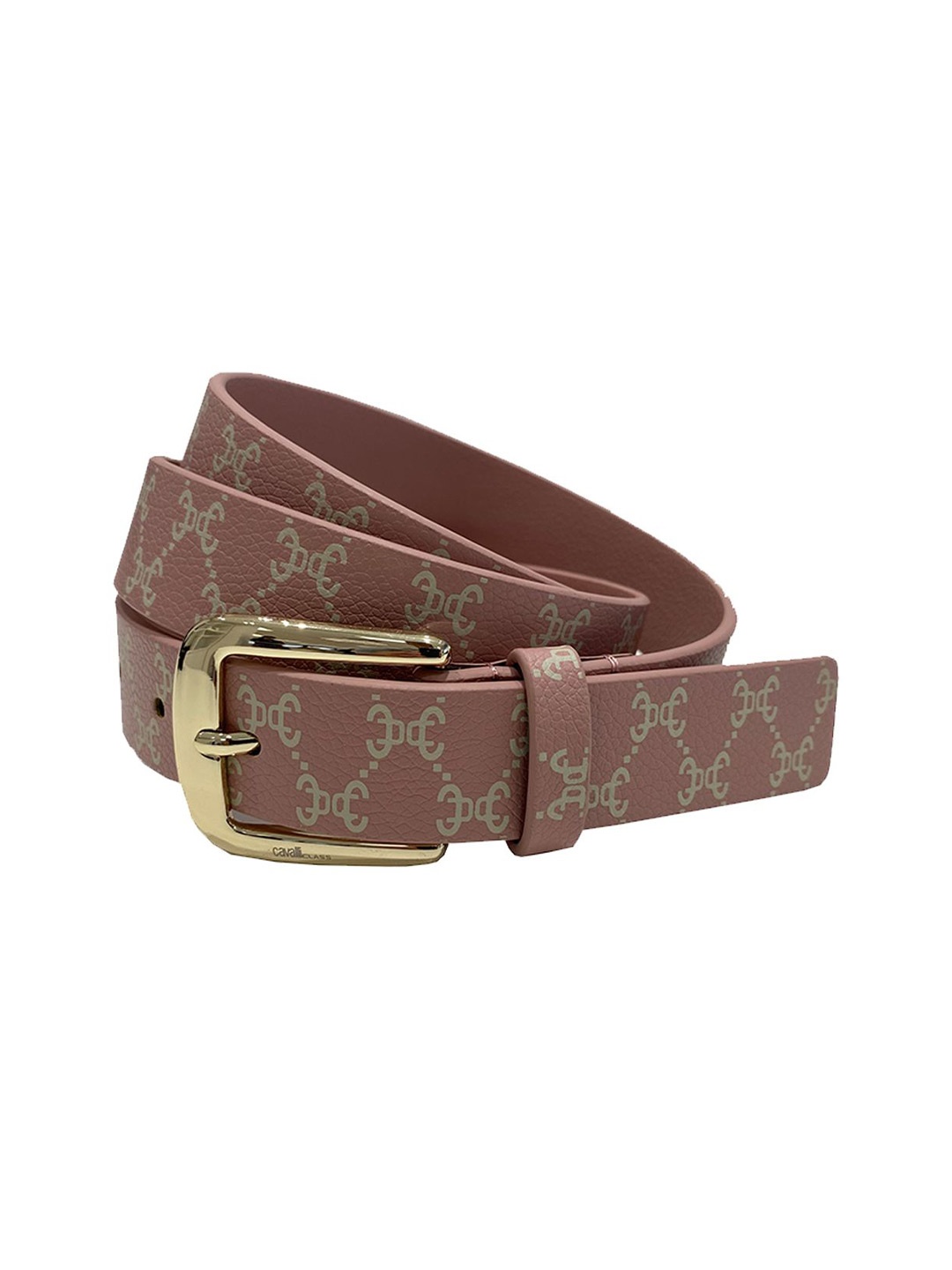 

Cavalli Class Women Printed Leather Belt, Pink