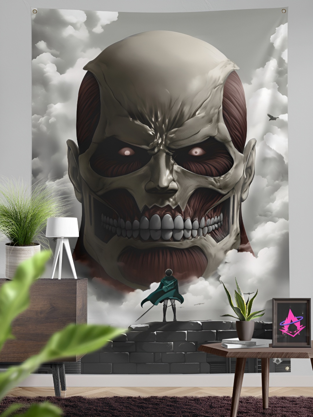 

COMICSENSE Attack on Titan Anime Colossal Printed Tapestry - Large, Grey