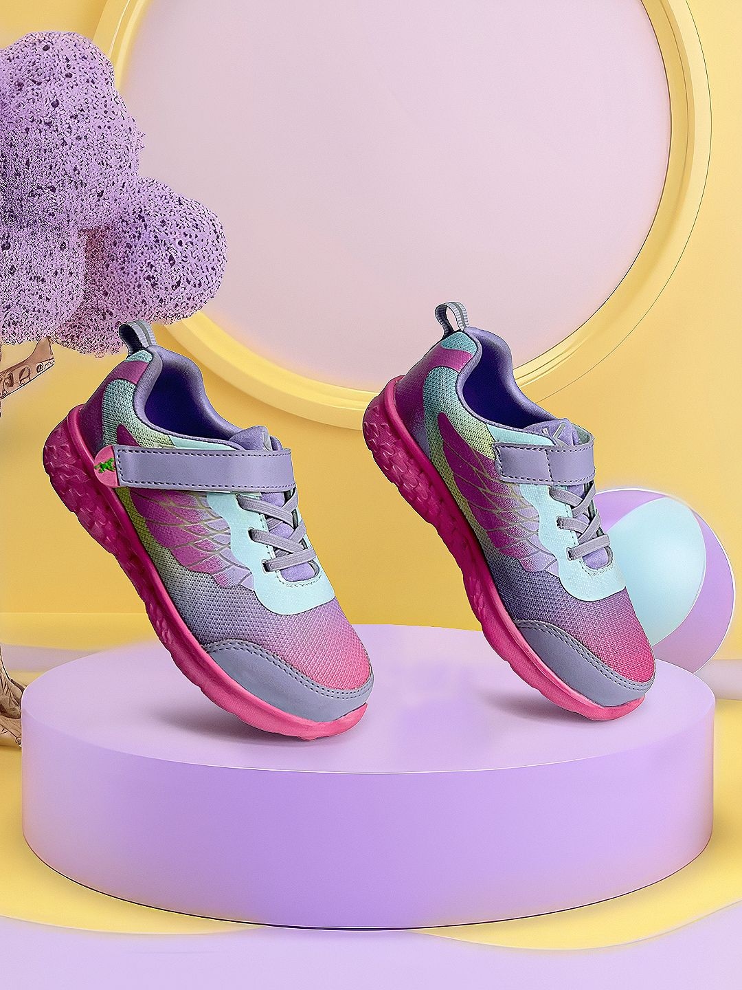 

KazarMax Hopits Pink Purple Surge Lightweight Sneakers Shoes for Kids Girls