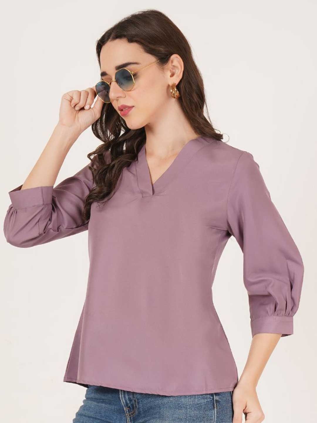 

Brownverse Women Casual Top, Lavender