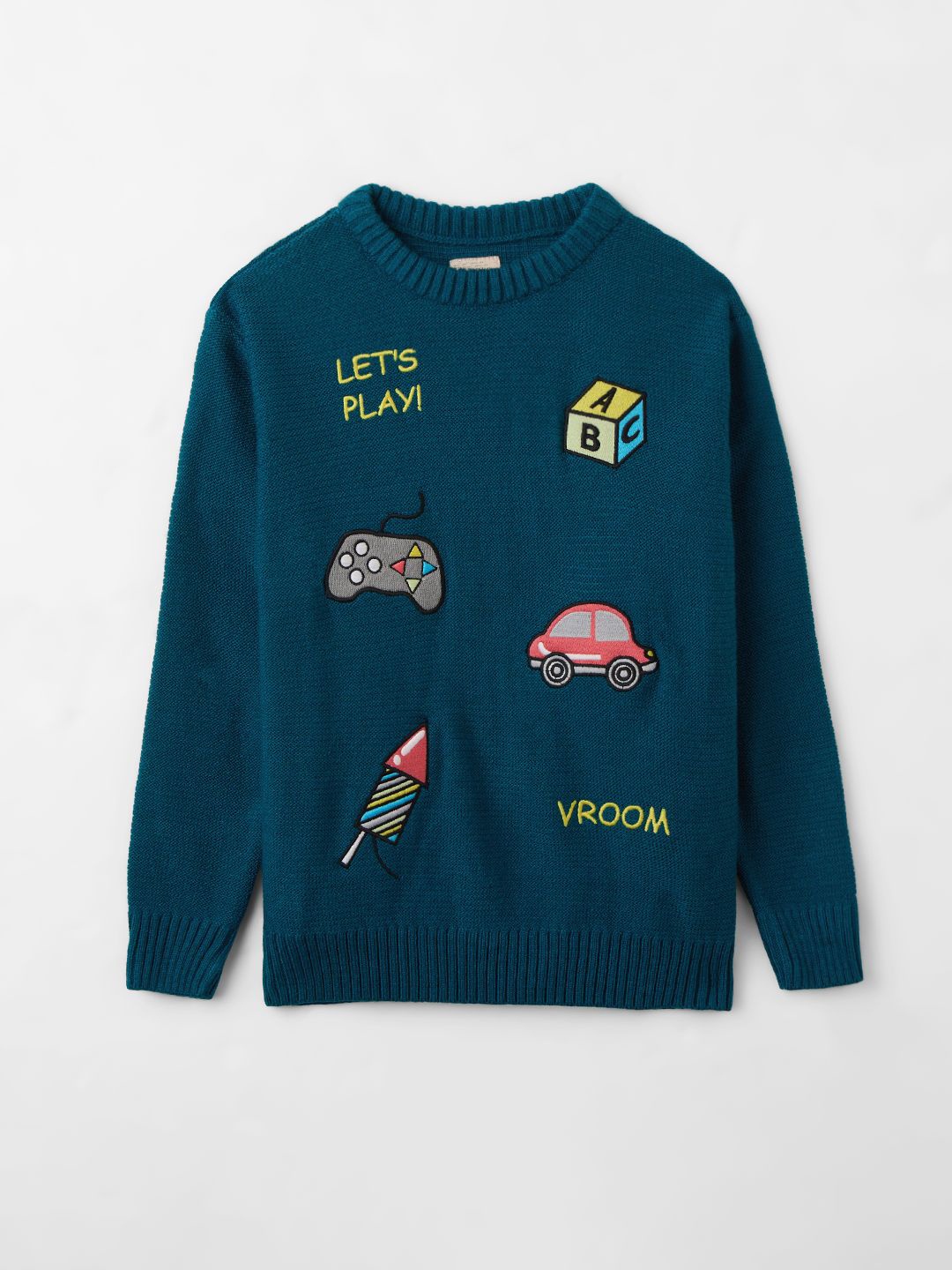 

The Souled Store Boys Embroidered Pullover, Green
