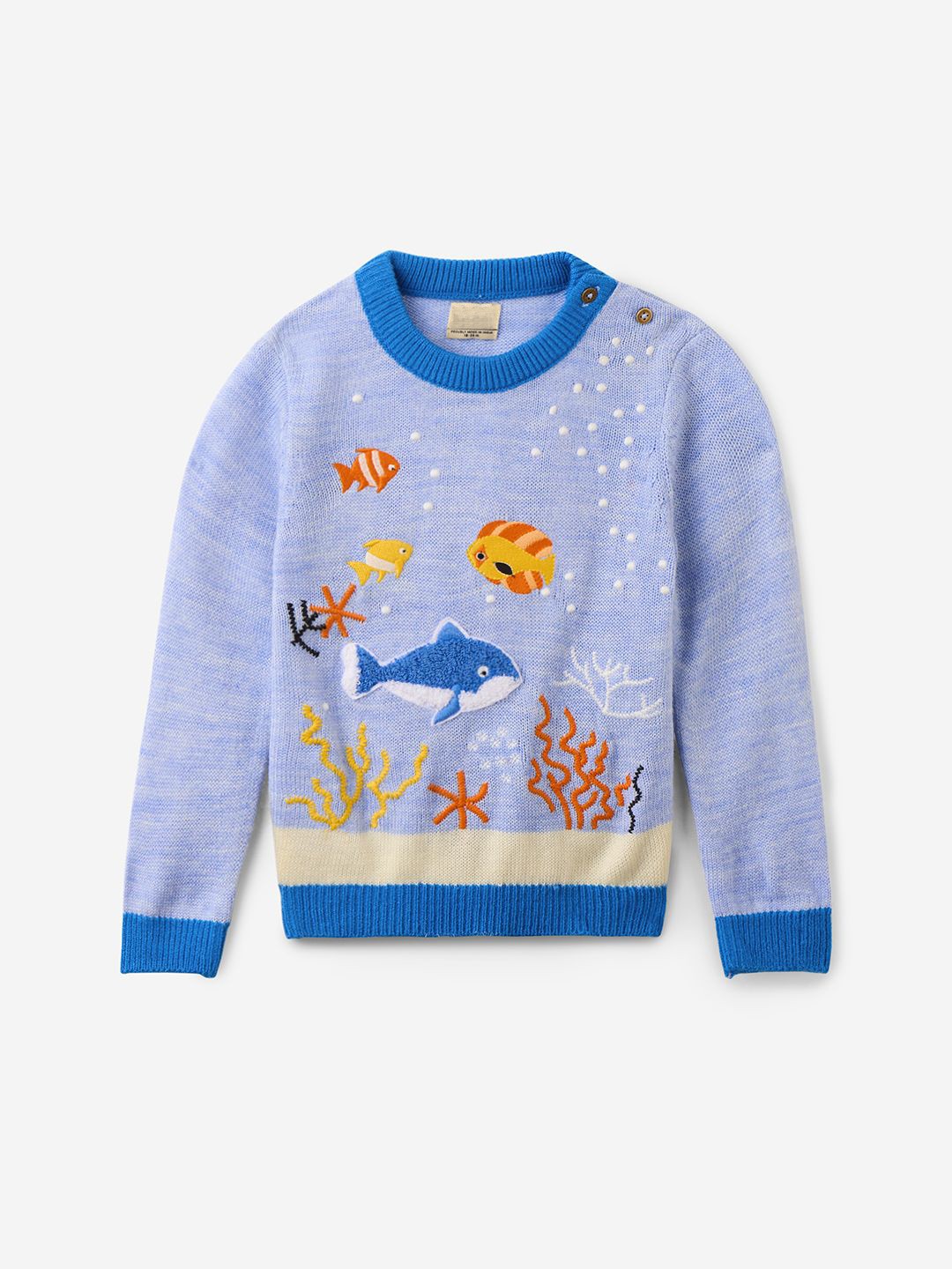 

The Souled Store Boys Underwater Embroidered Pullover, Blue