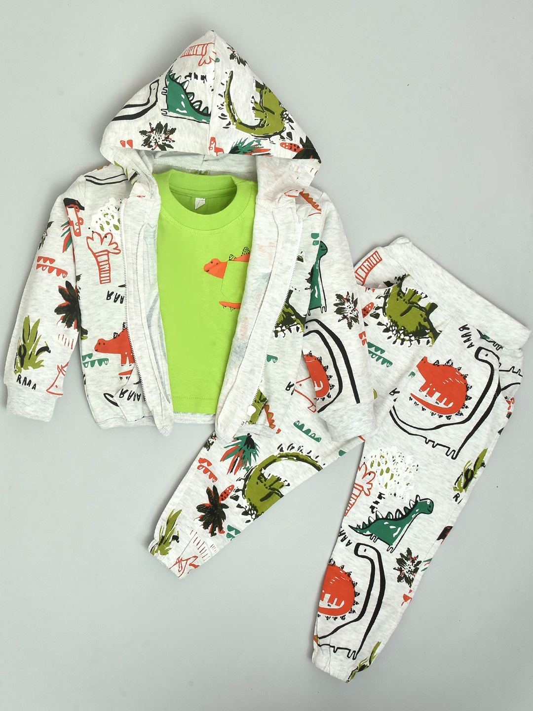 

BAESD Unisex Kids Printed Hooded Sweatshirt, Grey melange