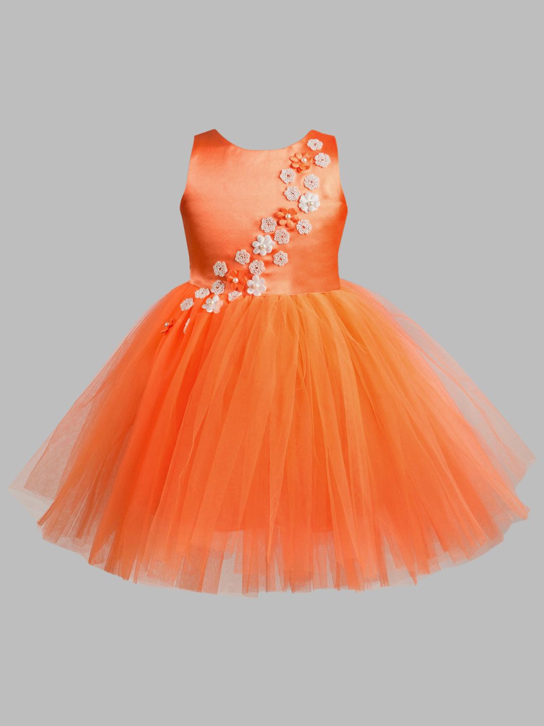 

Toy Balloon kids Girls Net Fit & Flare Dress, Orange