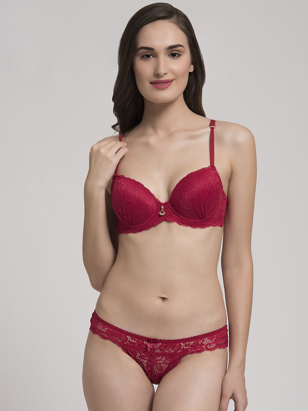 

MAKCLAN Self-Designed Non Padded Lingerie K5637LRX, Red