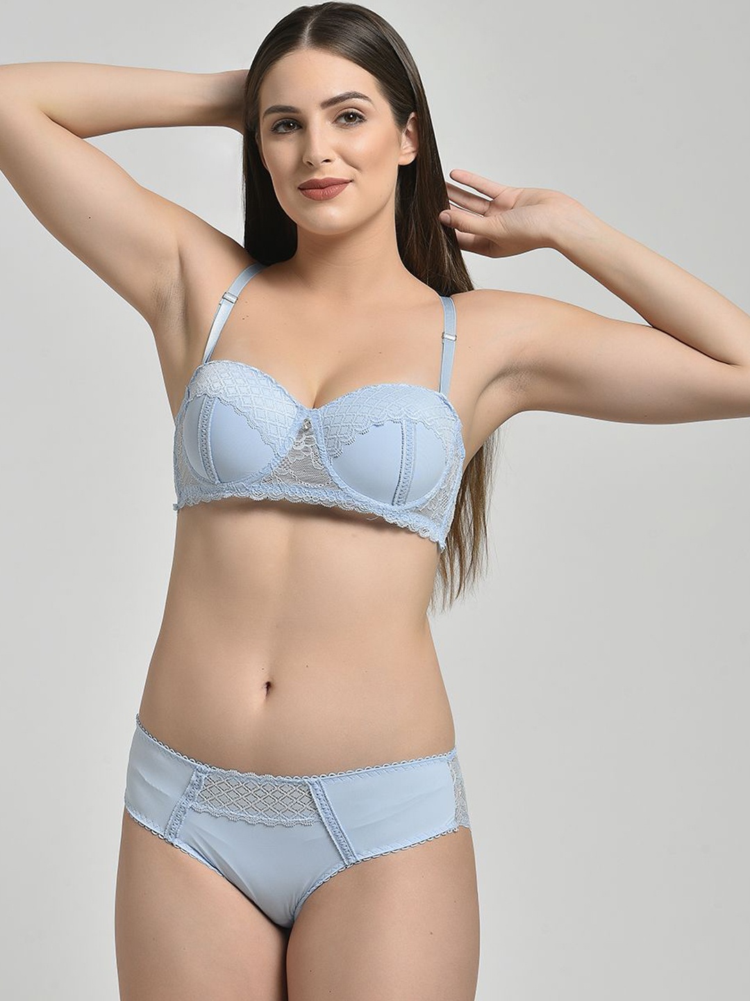 

MAKCLAN Women Self-Designed Non Padded Lingerie, Blue