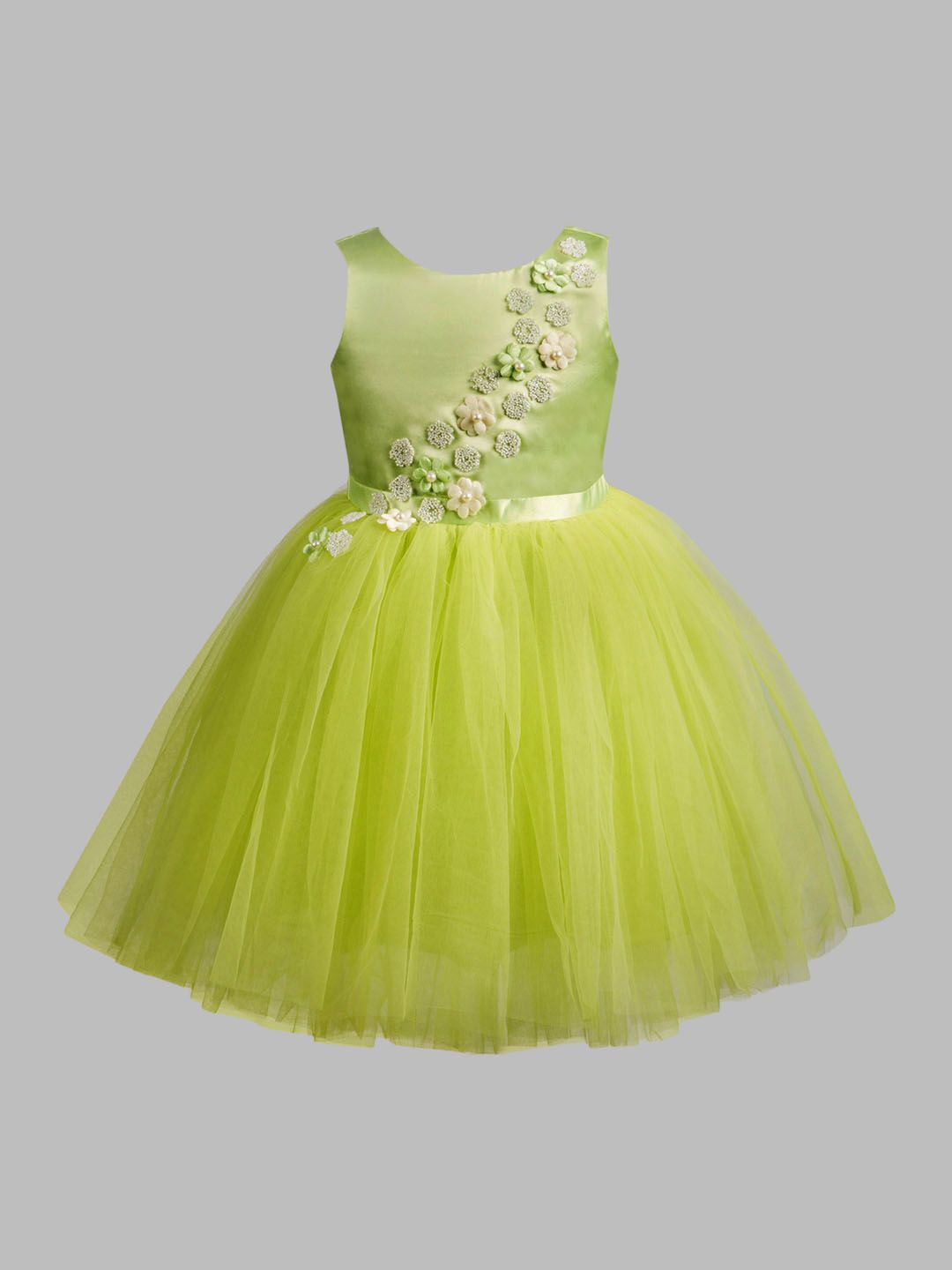 

Toy Balloon kids Girls Net Fit & Flare Dress, Fluorescent green