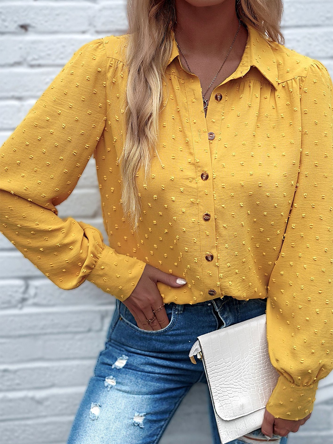 

LULU & SKY Women Print Shirt Style Top, Yellow
