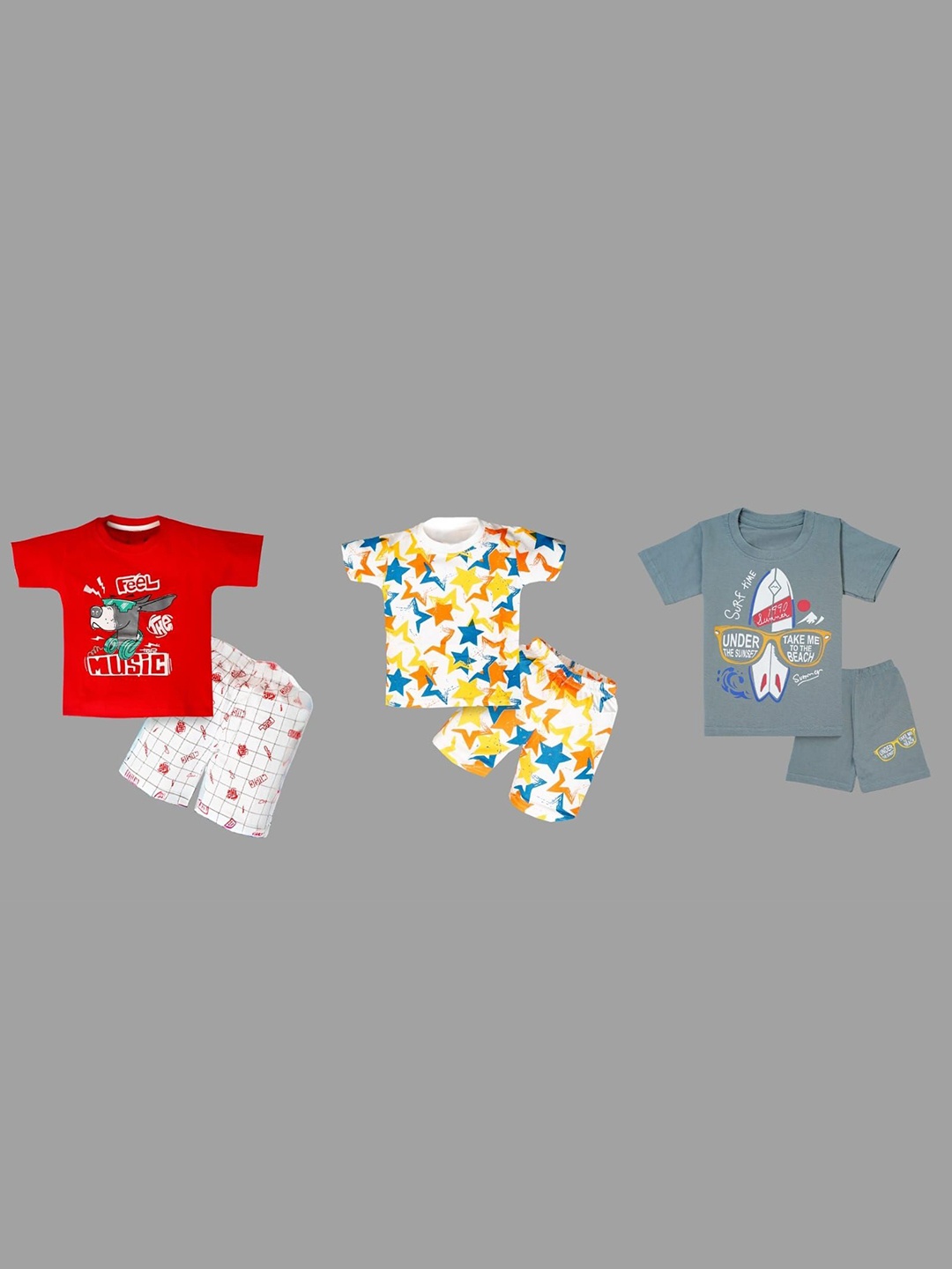 

BAESD Unisex Kids Printed T-shirt with Shorts, White