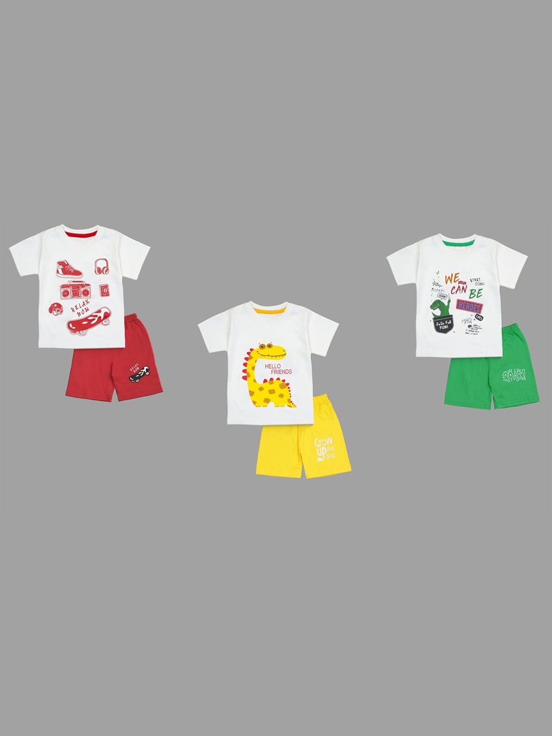 

BAESD Unisex Kids Printed T-shirt with Shorts, White