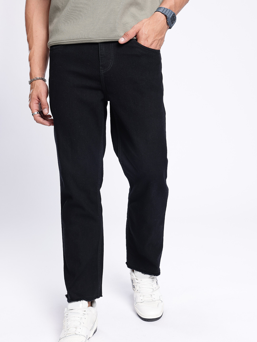 

glitchez Everyday Effortless Straight Jeans, Black