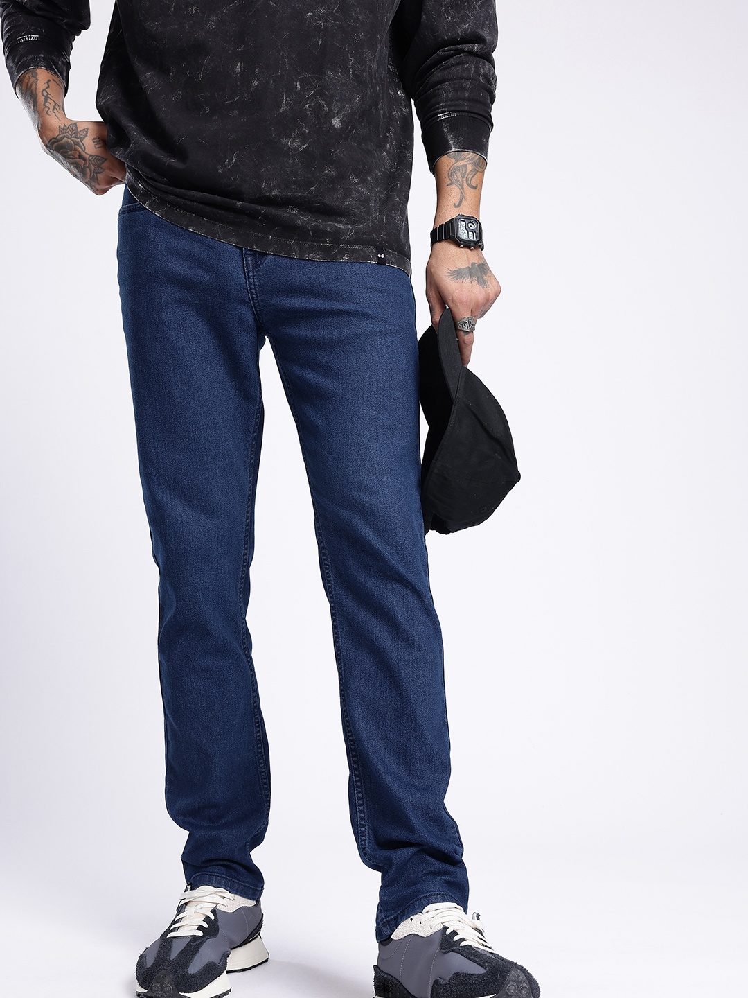 

glitchez Men Street Cool Slim Fit Stretchable Jeans, Blue