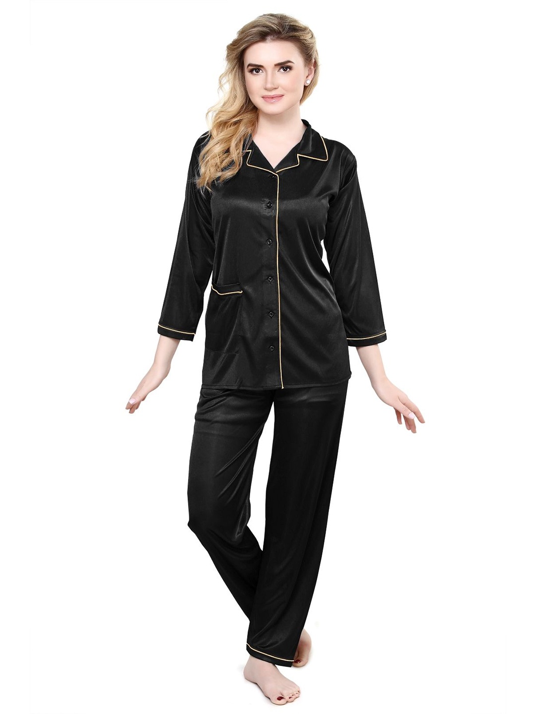 

TIGYWIGY Satin Night Suits, Black