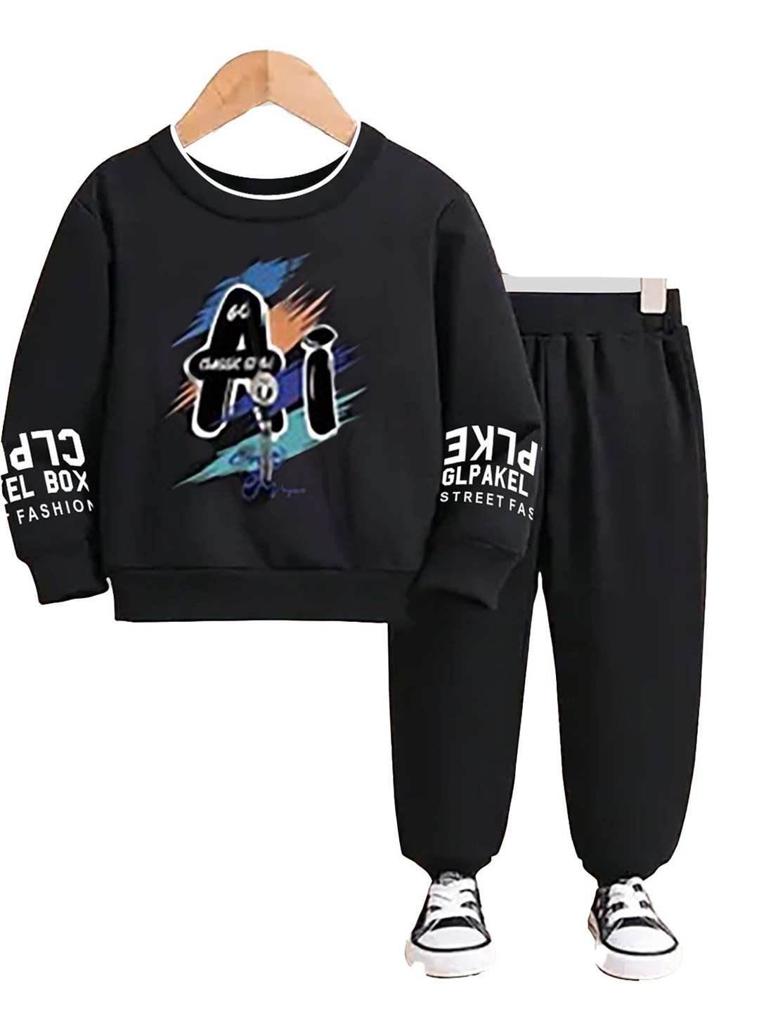 

BILLYBALL Unisex Kids Printed T-shirt, Black