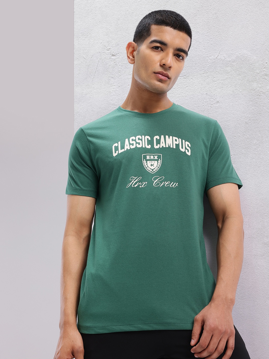 

HRX by Hrithik Roshan Typography Printed Lifestyle T-shirt, Green