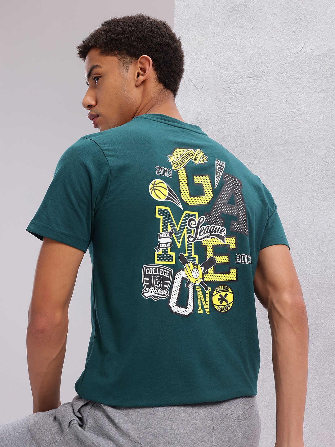 

HRX by Hrithik Roshan Typography Printed Lifestyle T-shirt, Green
